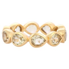 3 CTW Lemon Topaz Eternity Band in 18k Solid Yellow Gold