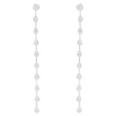 Pendientes de diamantes de gota lineal en forma de pera 1,06 quilates Oro de 14 quilates