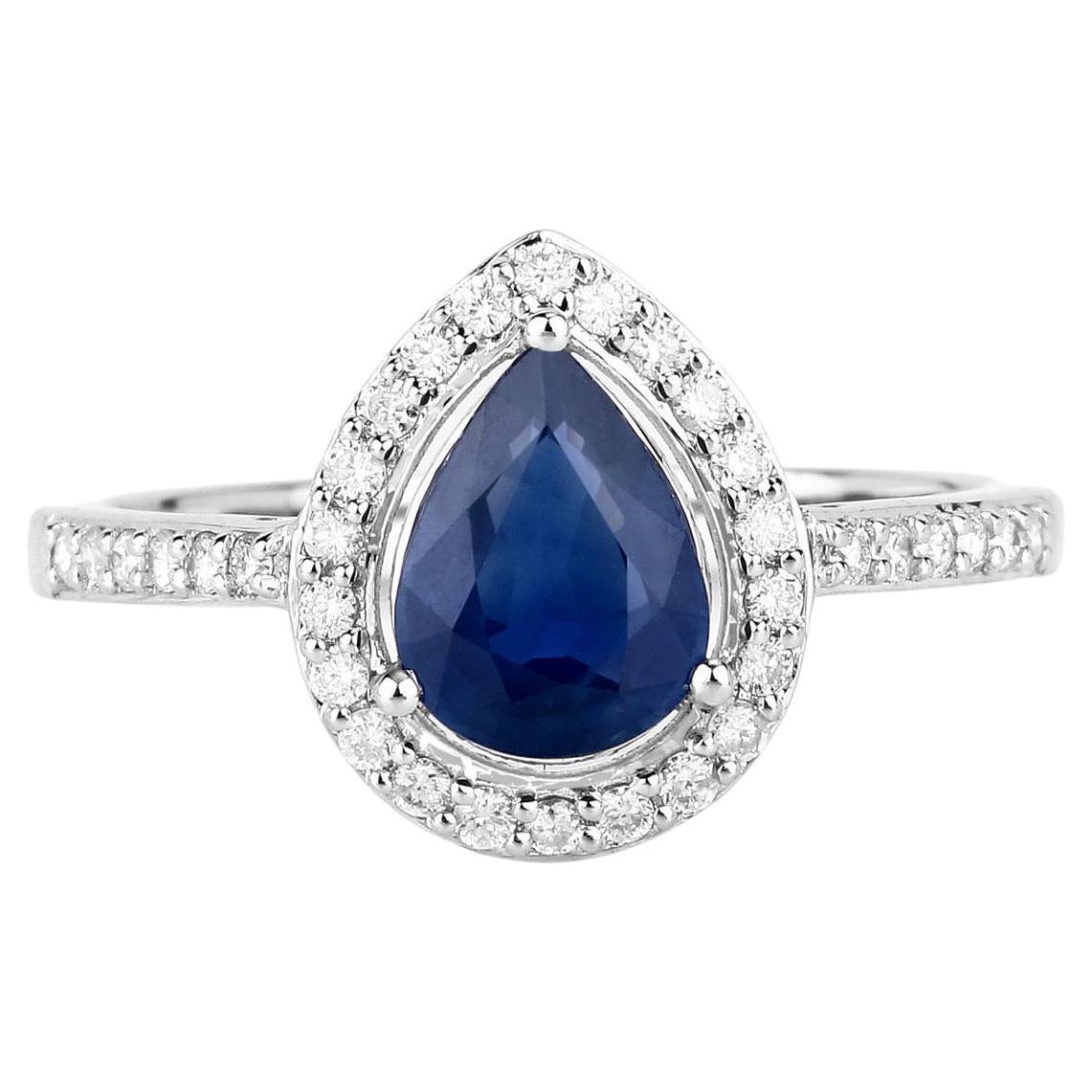 It comes with the appraisal by GIA GG/AJP
Sapphire = 1.50 Carat
Stone Size: 8 x 6 mm
Cut: Pear
Diamonds = 0.30 Carats
( Color: J, Clarity: SI )
Metal: 14K White Gold
Height: 5 mm
Width: 20 mm
Length: 12 mm
Ring Size: 7* US
*It can be resized