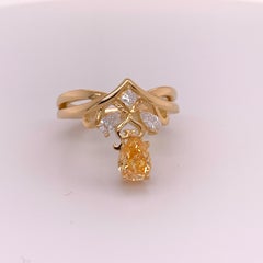 Modern GIA Certified 0.70 Carat Intense Orange Natural Diamond Engagement Ring