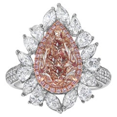 Rare Colors - Pear Shape Champagne Brown Diamond Ring