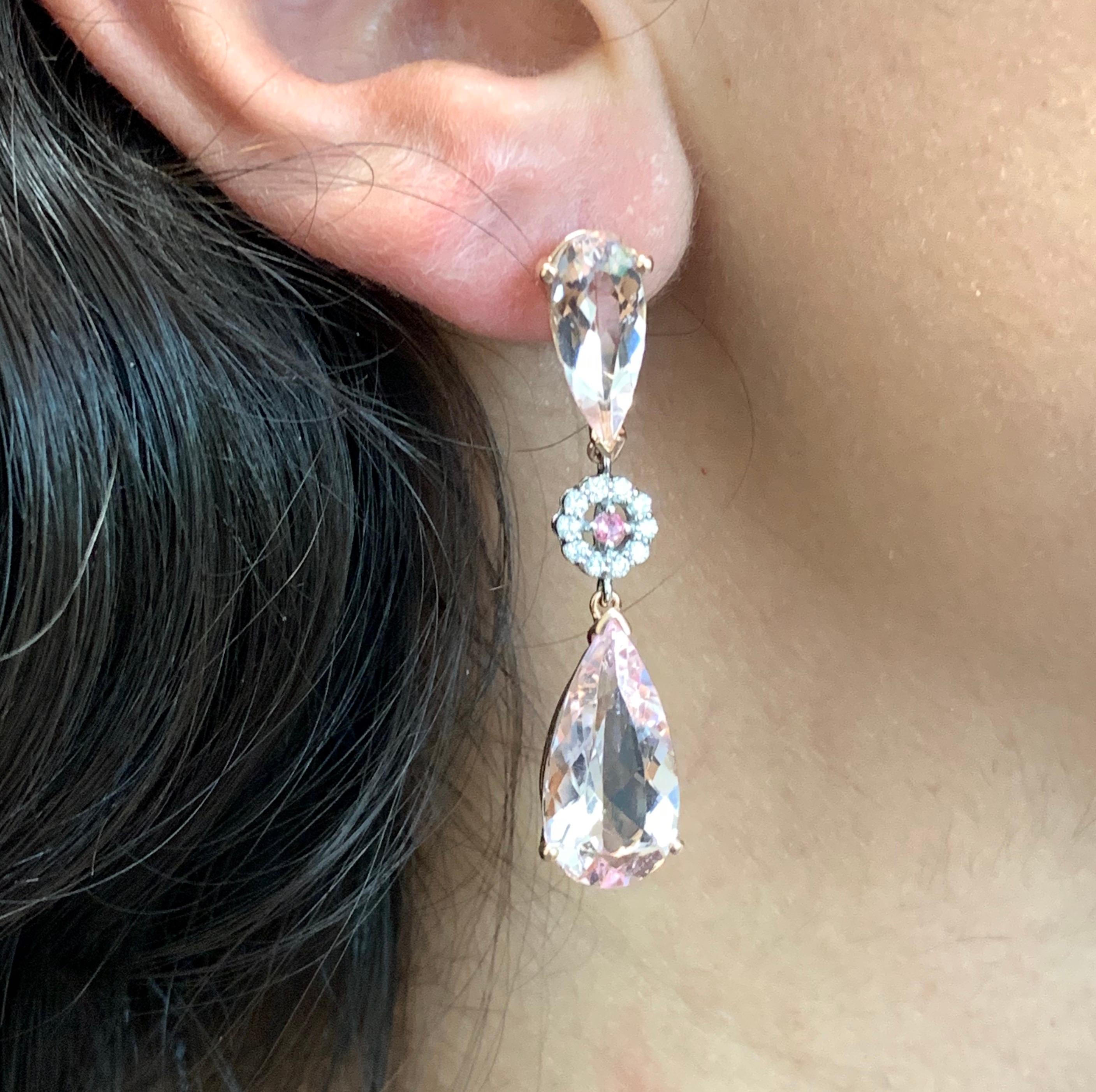 pink morganite earrings