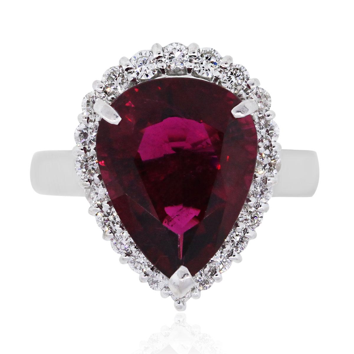 teardrop diamond platinum ring