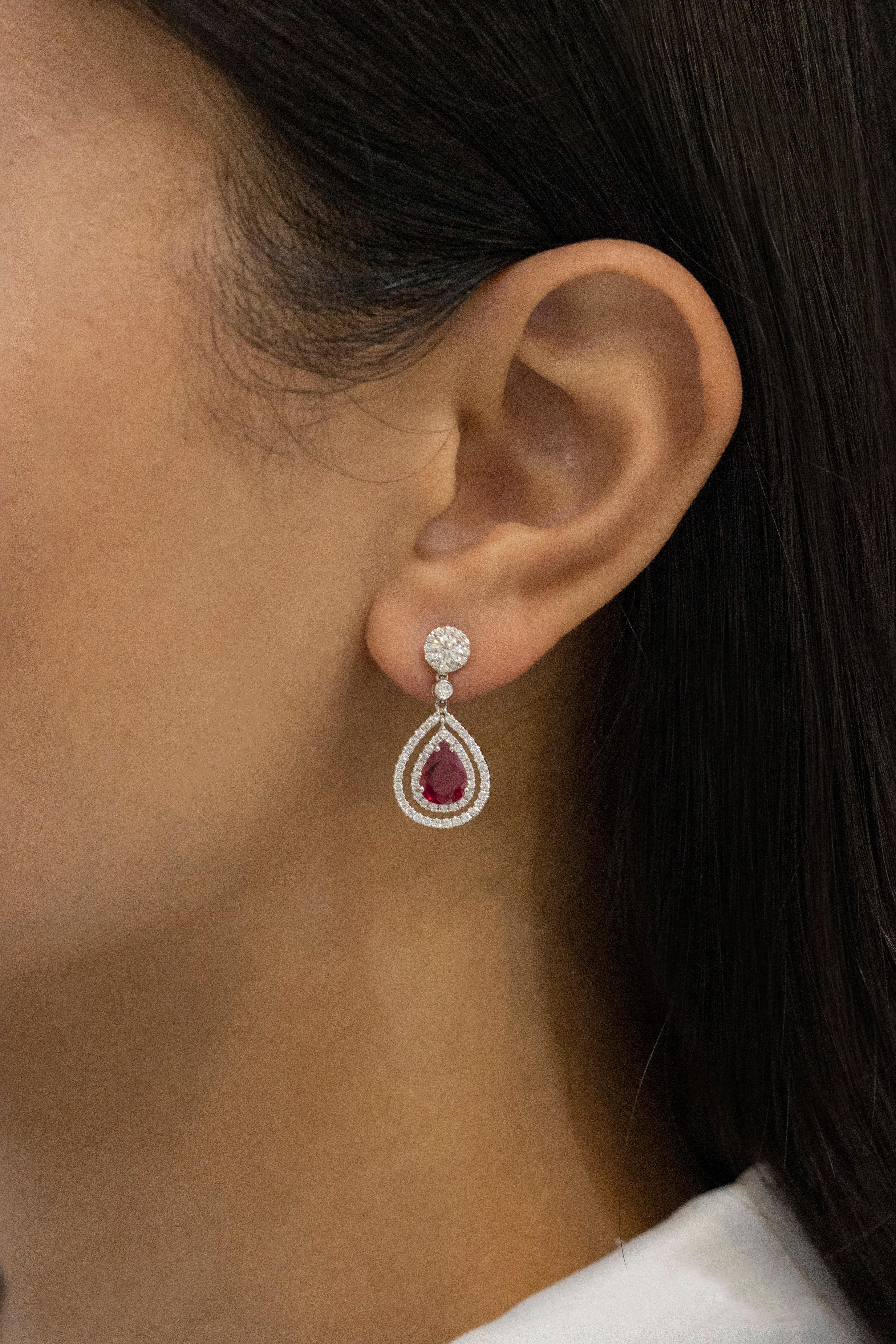 pear ruby earrings