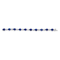 Pear Shape Sapphire and Diamond Bracelet