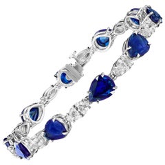 Bracelet de saphirs et de diamants en forme de poire
