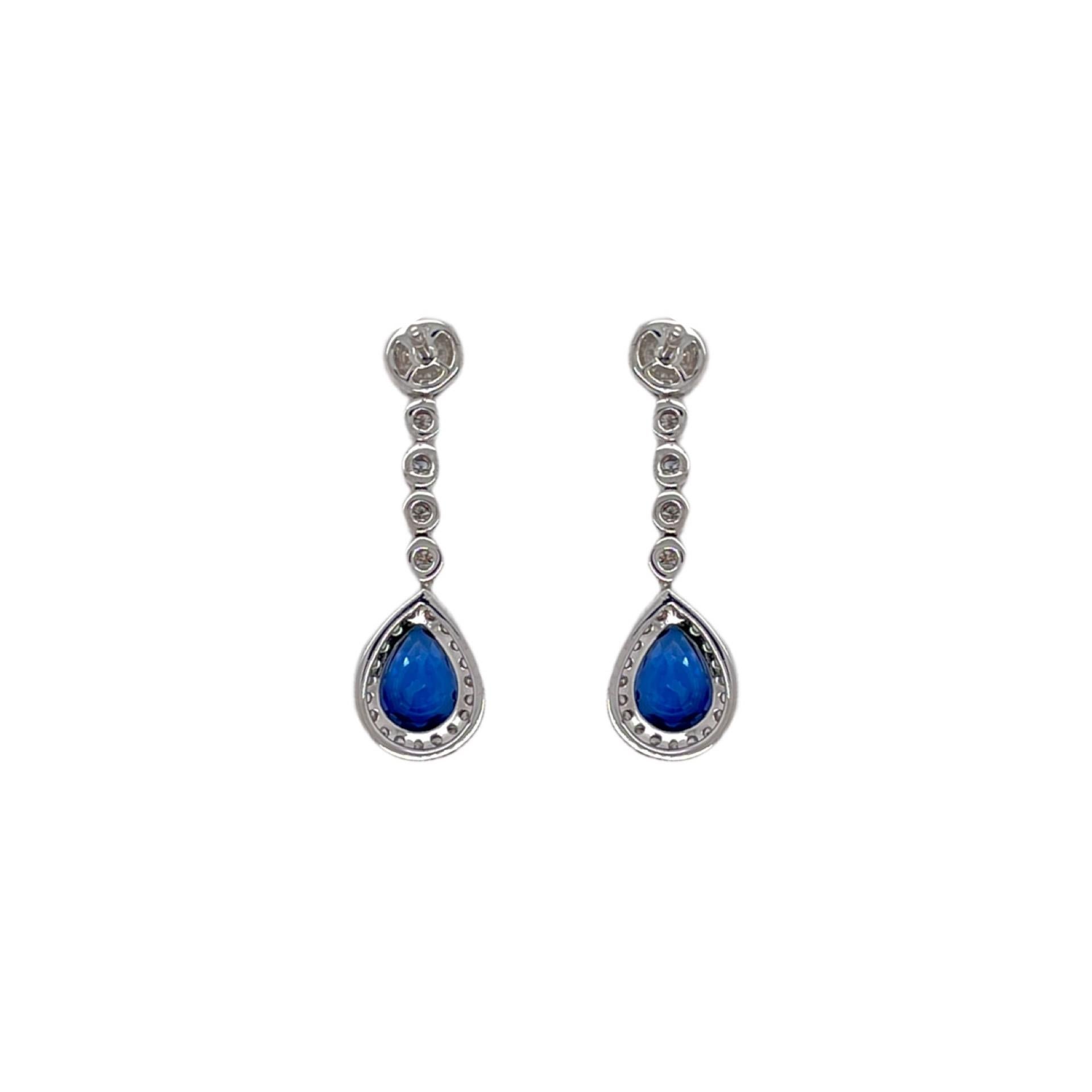 white sapphire pear drop earrings