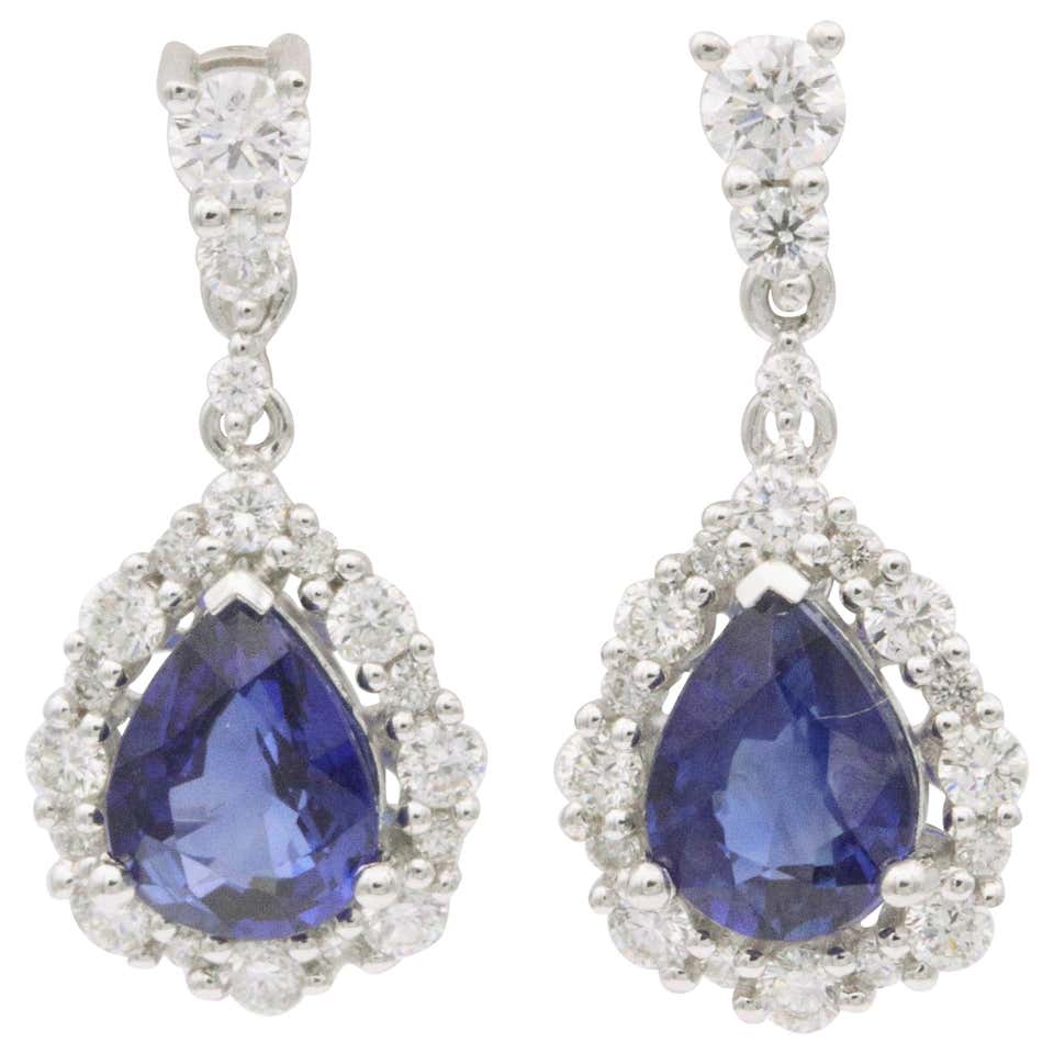 Aquamarine Earrings Pear Shapes 5.23 Carats For Sale at 1stDibs
