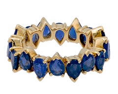 ELY ADAMS Eternity-Ring mit birnenförmigem Saphir