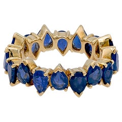 Retro ELY ADAMS Pear Shape Sapphire Eternity Band