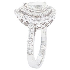 Pear-Shape, Solitaire Diamond Ring in 18 Karat White Gold