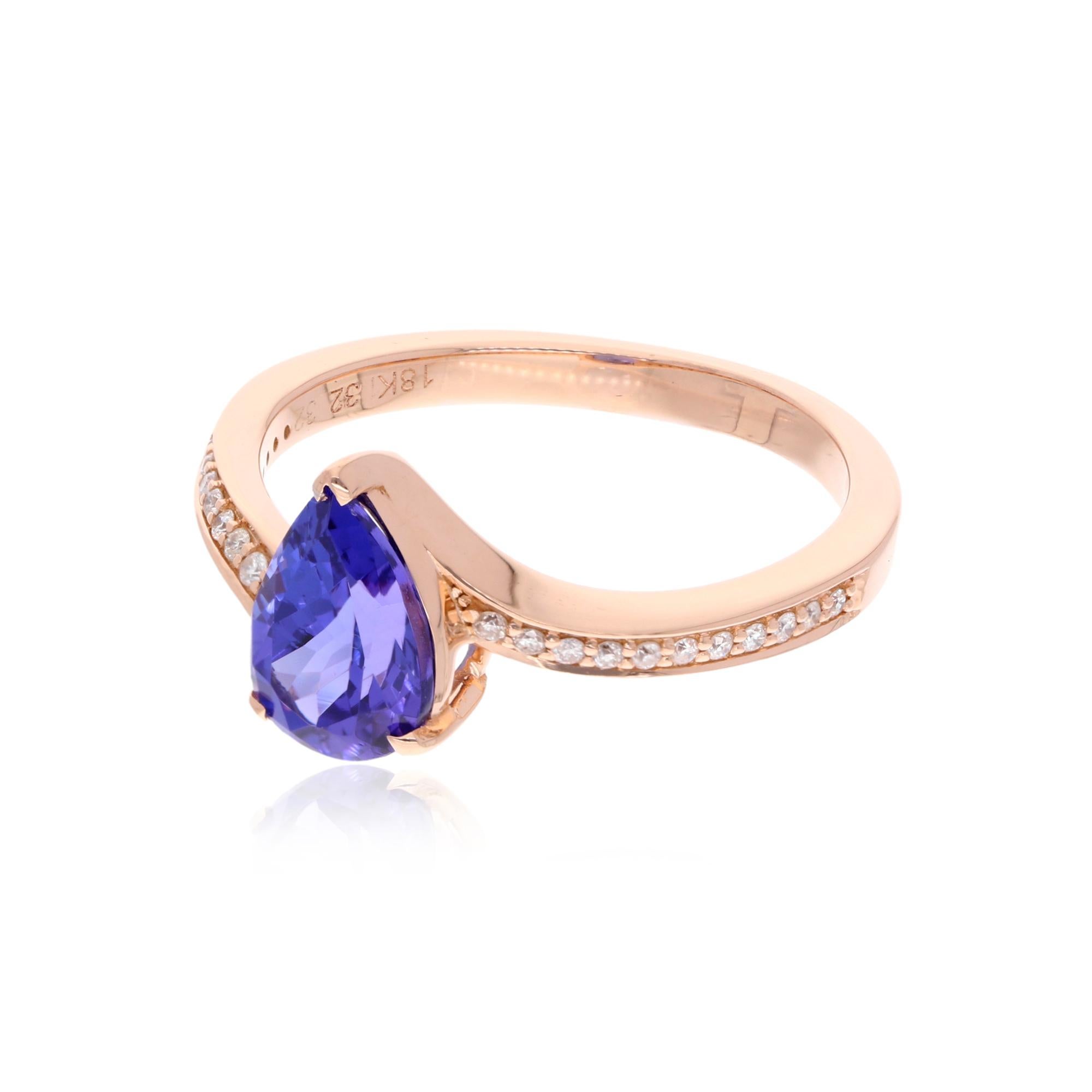 Item Code :- SER-22359
Gross Weight :- 3.76 gm
18k Rose Gold Weight :- 3.42 gm
Natural Diamond Weight :- 0.10 Carat ( AVERAGE DIAMOND CLARITY SI1-SI2 & COLOR H-I )
Tanzanite Weight :- 1.58 Carat
Ring Size:- 7 US & All size available

✦