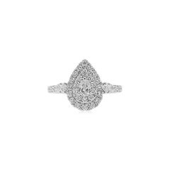Pear Shape White diamond Engagement Ring made in Platinum