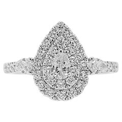 Pear Shape White diamond Engagement Ring made in Platinum