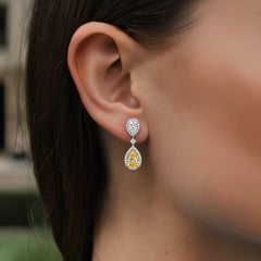 Pear Shaped 14K (or 18k upon request) Drop Diamond Waterfall Earrings