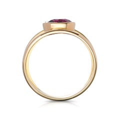 Pear Shaped 1.5 carat Spinel and 18 Karat Yellow Gold 3 Band Ring