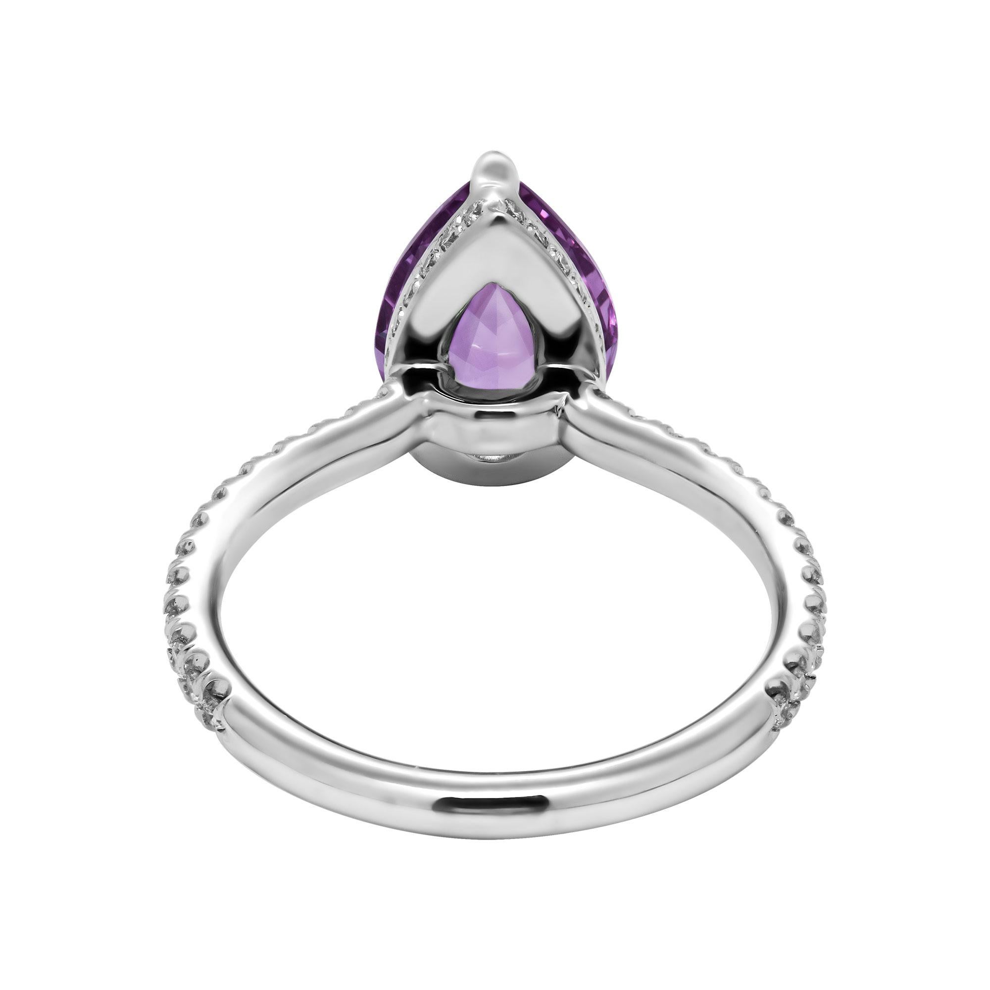 pink sapphire pear shaped ring