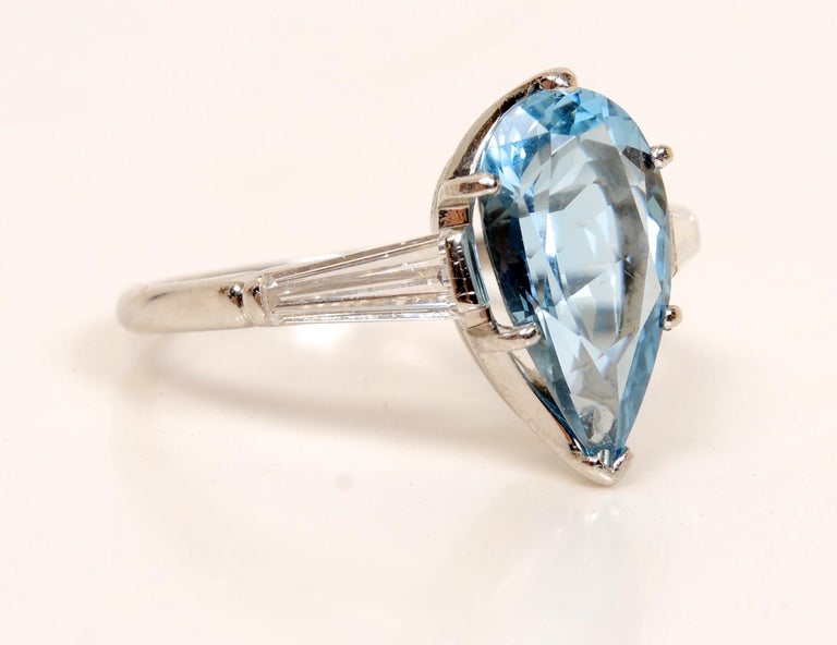 Pear Shaped 2.73 Carat Aquamarine by Black Star and Gorham, Set in ...