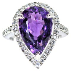 Pear Shaped Amethyst Ring