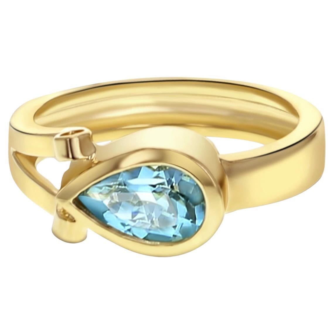Pear shaped yellow topaz ring deals