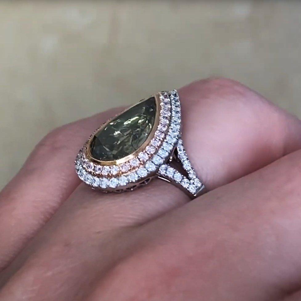 Pear Cut Pear Shaped Chameleon Diamond Engagement Ring (Approx. 2.80-Carats), Platinum For Sale