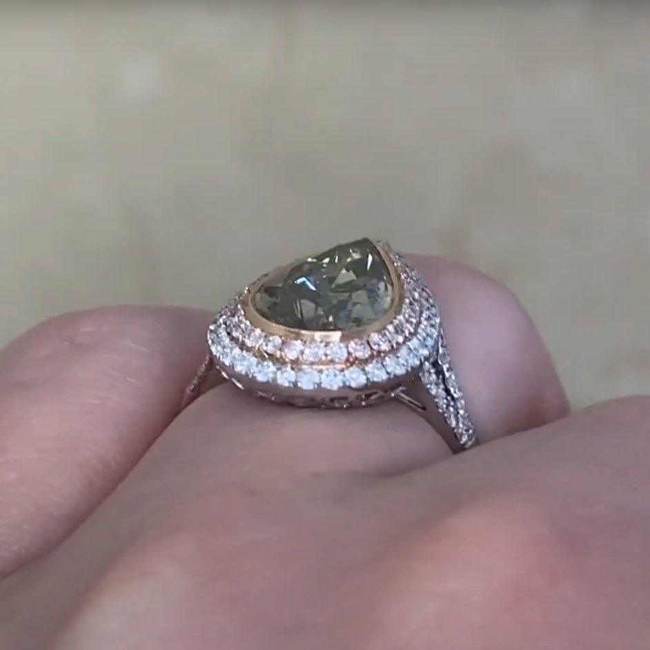 Bague de fiançailles Chameleon en diamant en forme de poire (environ 2,80 carats), platine Excellent état - En vente à New York, NY