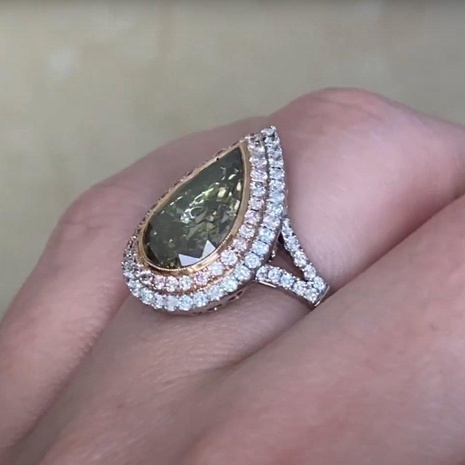Bague de fiançailles Chameleon en diamant en forme de poire (environ 2,80 carats), platine Pour femmes en vente