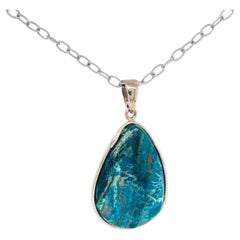 Ciondolo di crisocolla a forma di pera in argento sterling