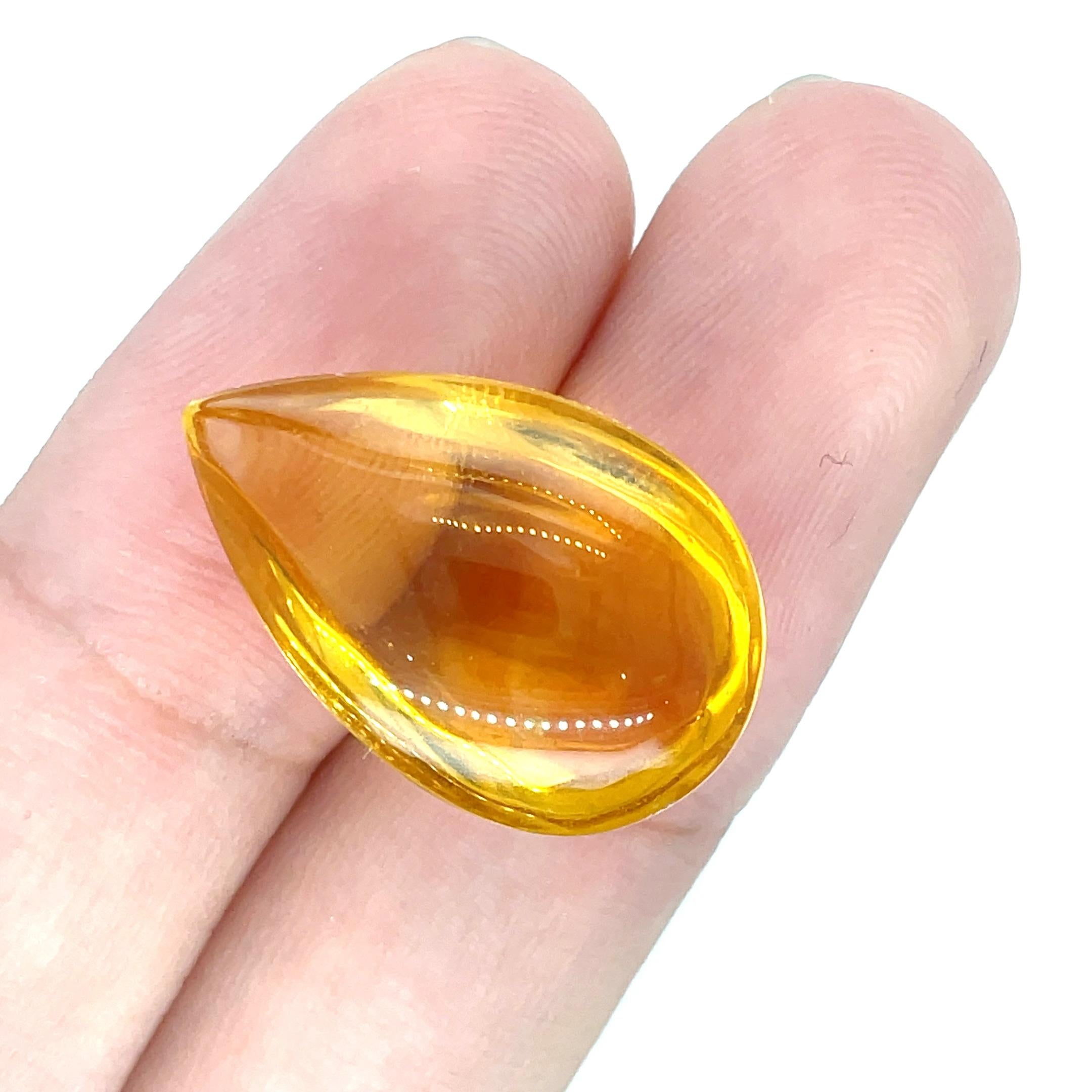 Gemme Citrino Cabochon a forma di pera Cts 118.42 in vendita 5