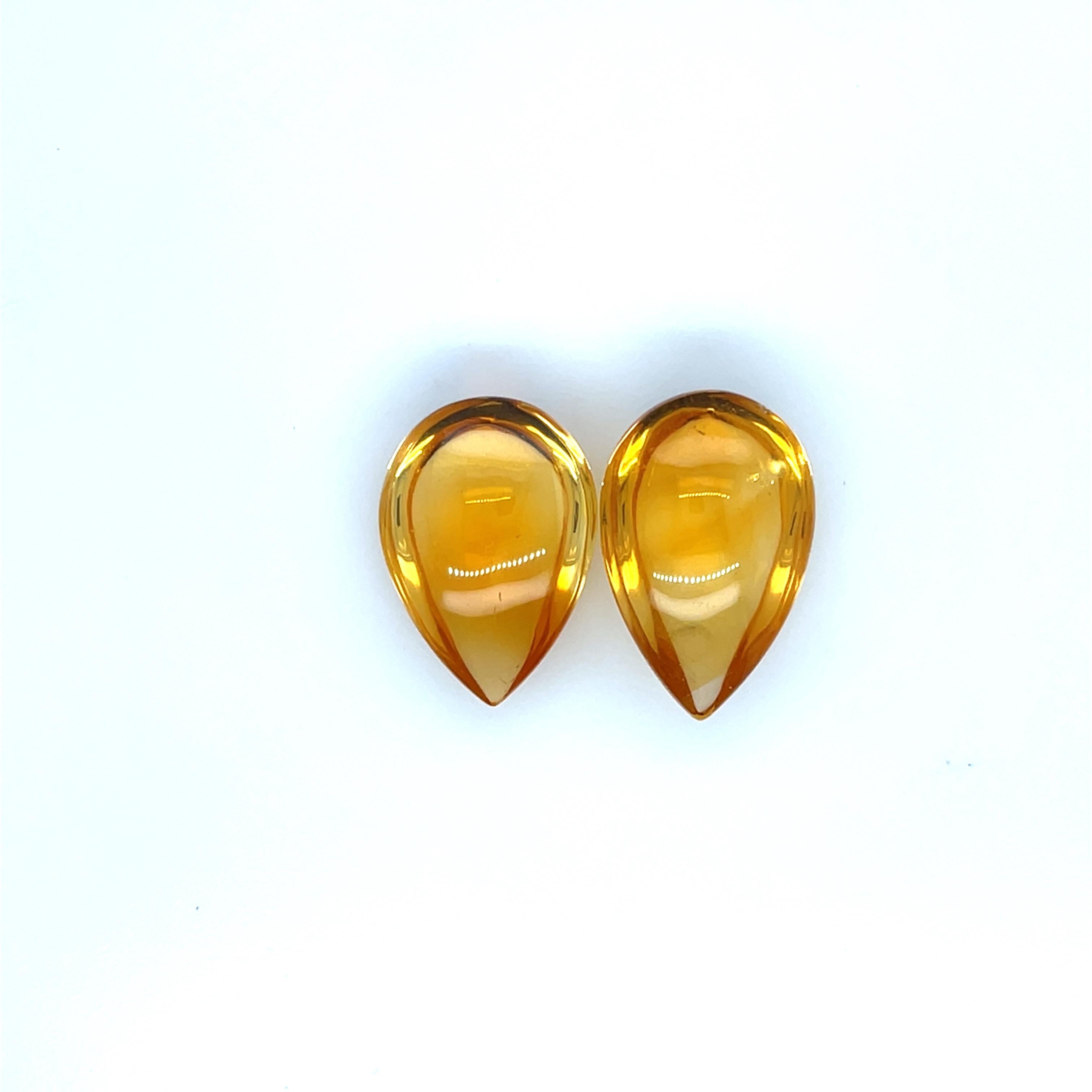 Gemme Citrino Cabochon a forma di pera Cts 118.42 In condizioni Nuovo in vendita a Hong Kong, HK