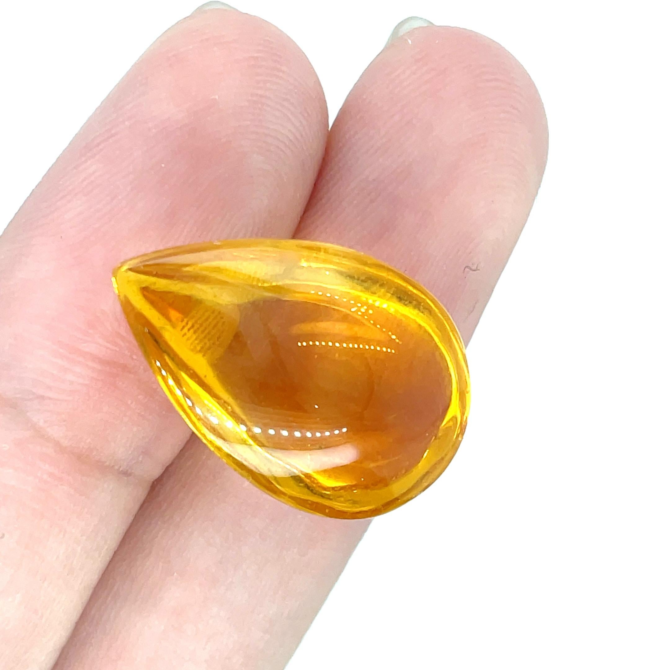 Gemme Citrino Cabochon a forma di pera Cts 118.42 in vendita 3