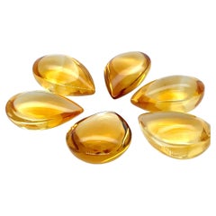 Pear-Shaped Citrine Cabochon Gemstones Cts 118.42