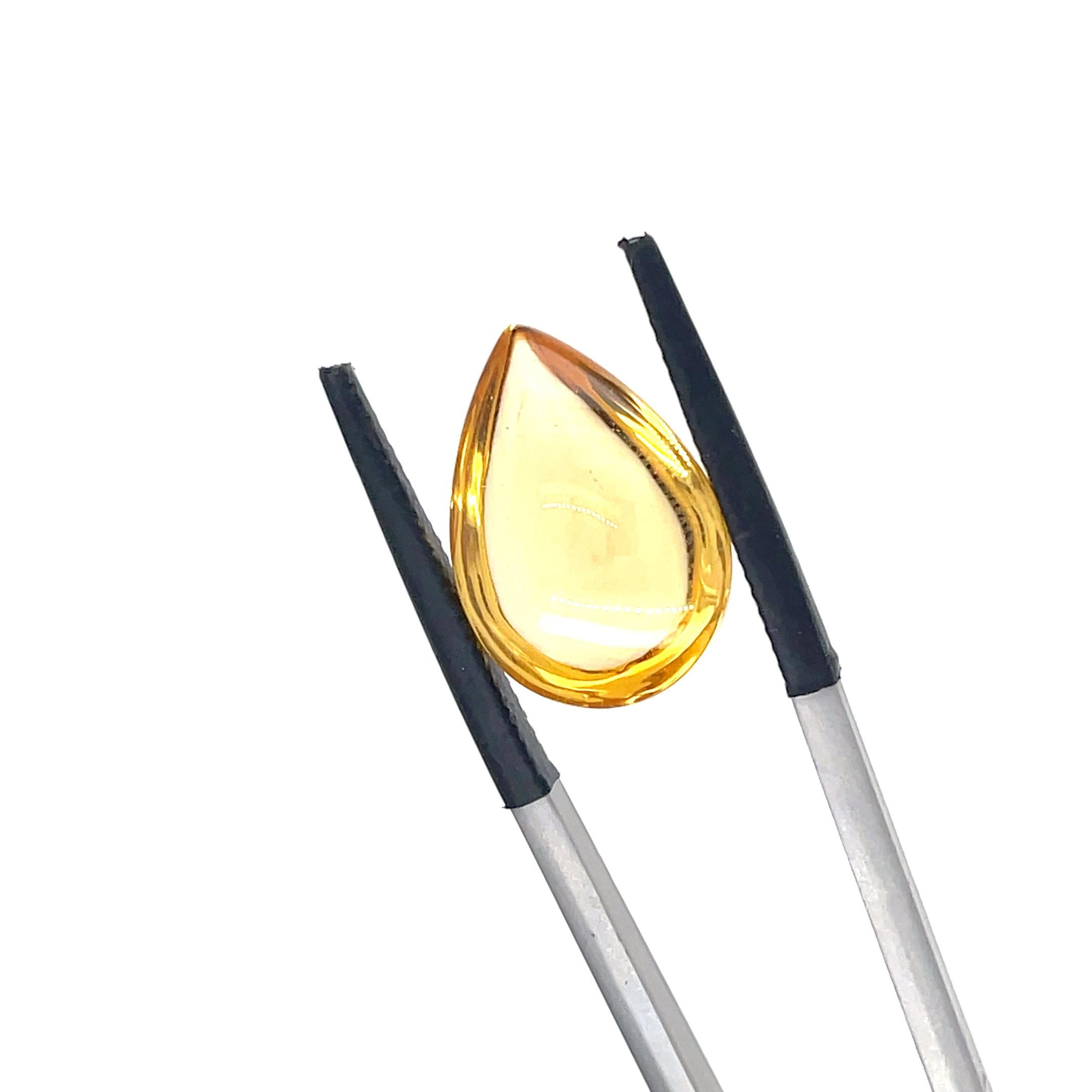 Cabochon di citrino a forma di pera Cts 169.53 in vendita 4