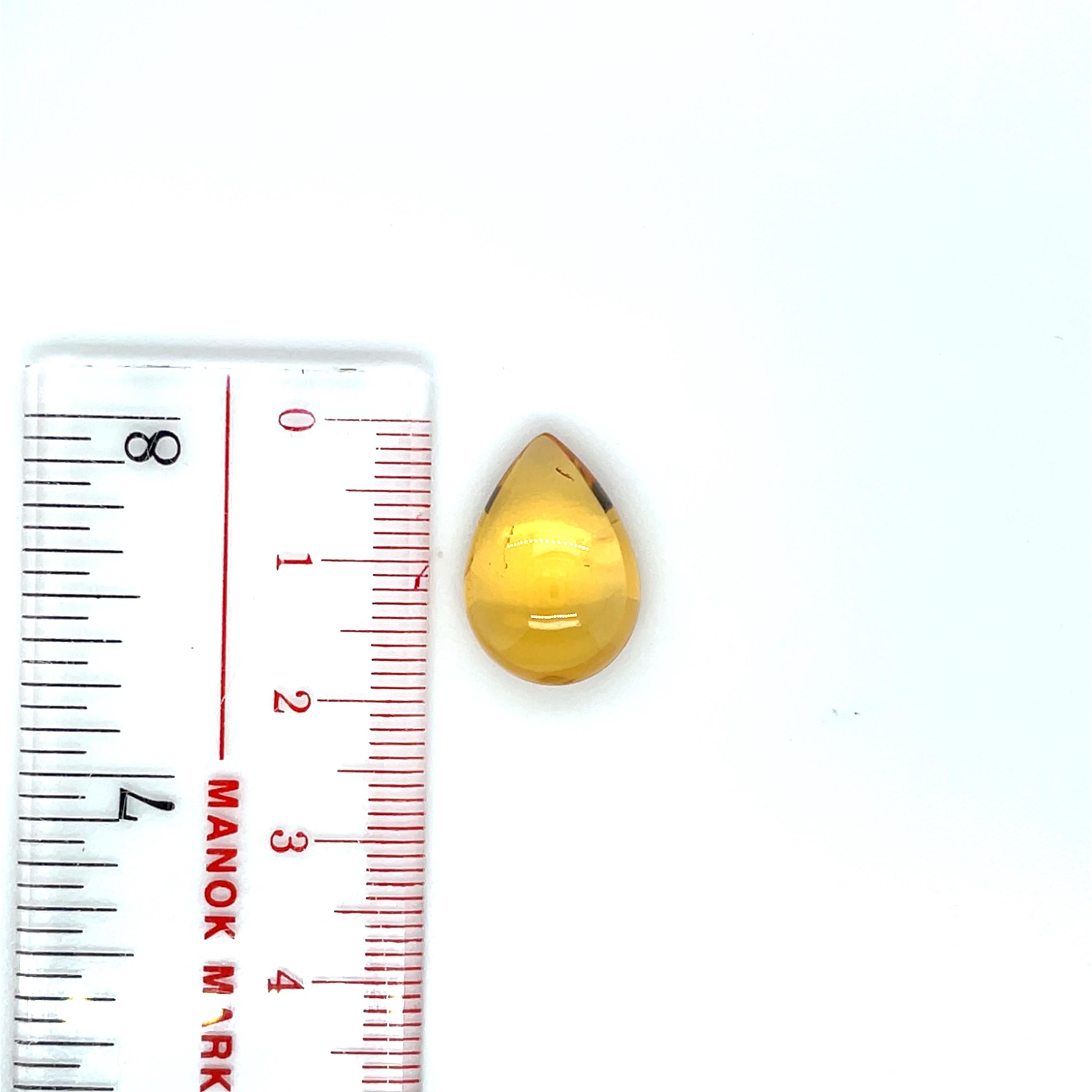 Cabochon di citrino a forma di pera Cts 169.53 In condizioni Nuovo in vendita a Hong Kong, HK