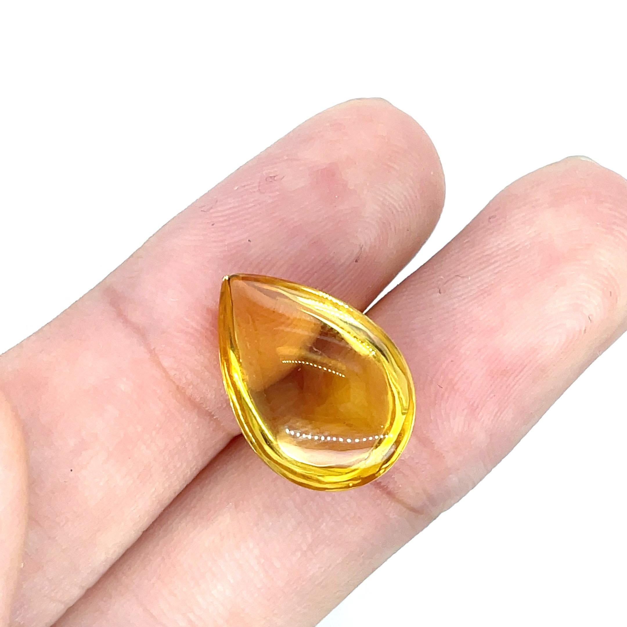 Cabochon di citrino a forma di pera Cts 169.53 in vendita 1