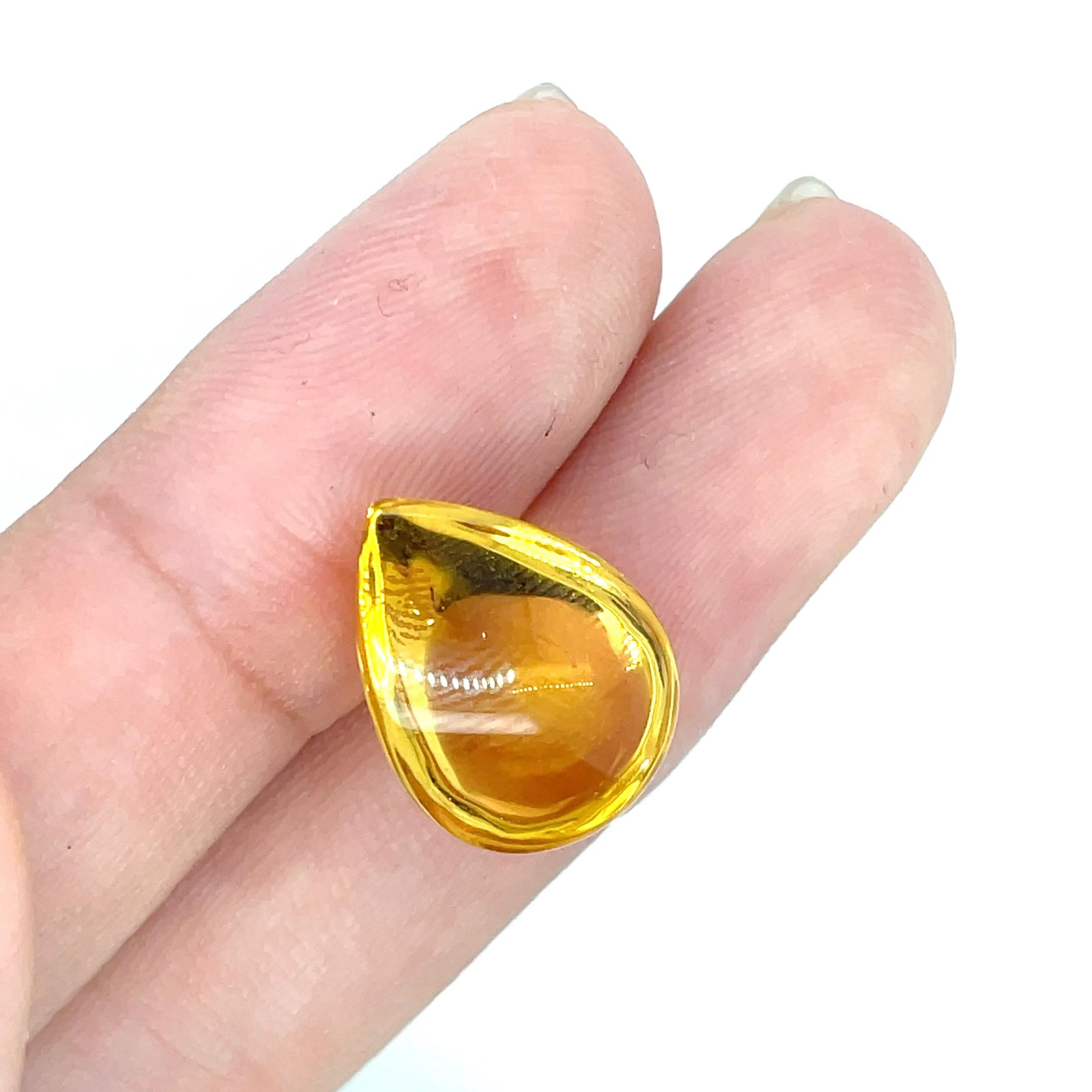 Cabochon di citrino a forma di pera Cts 169.53 in vendita 3