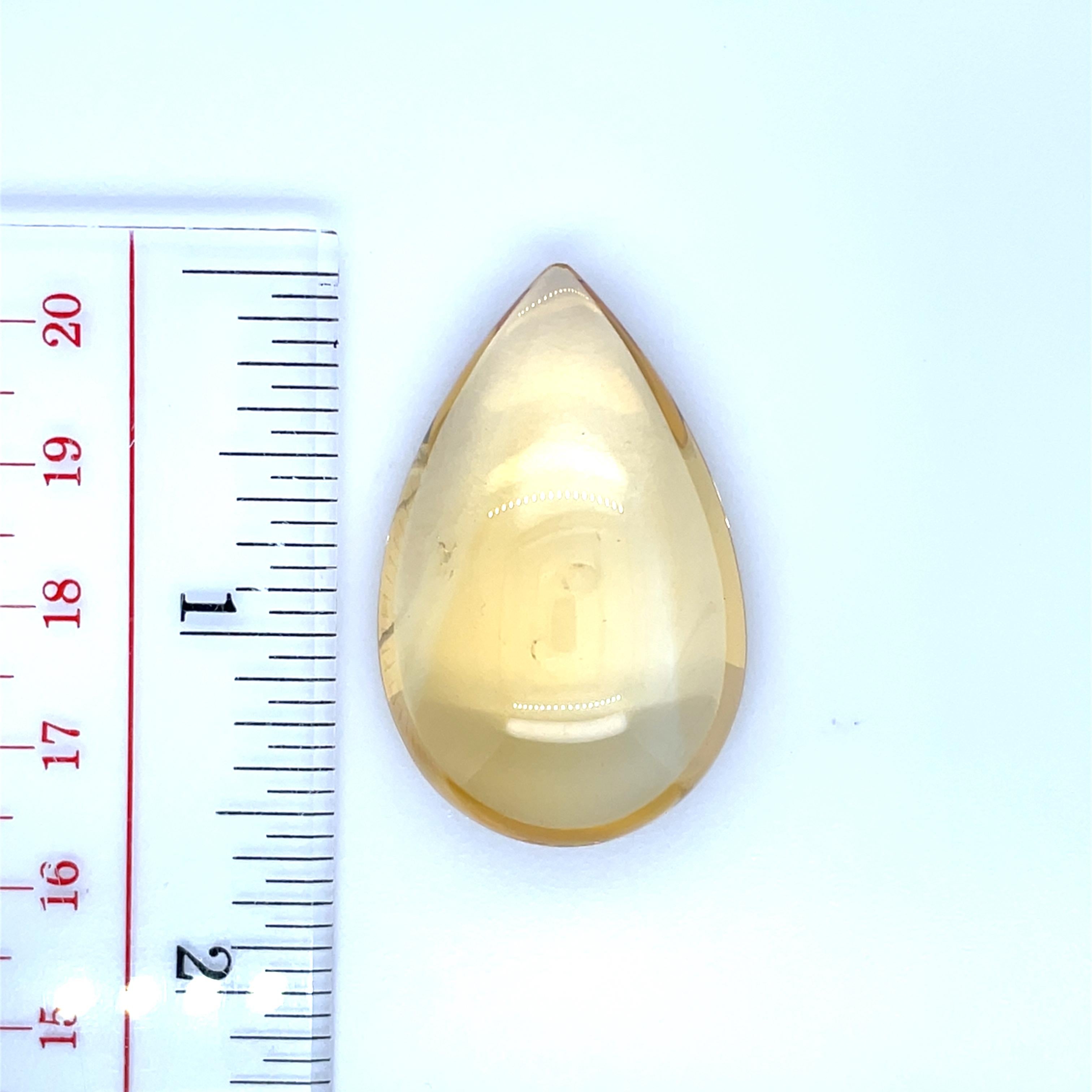 Cabochon di citrino a forma di pera Cts 219.40 in vendita 4
