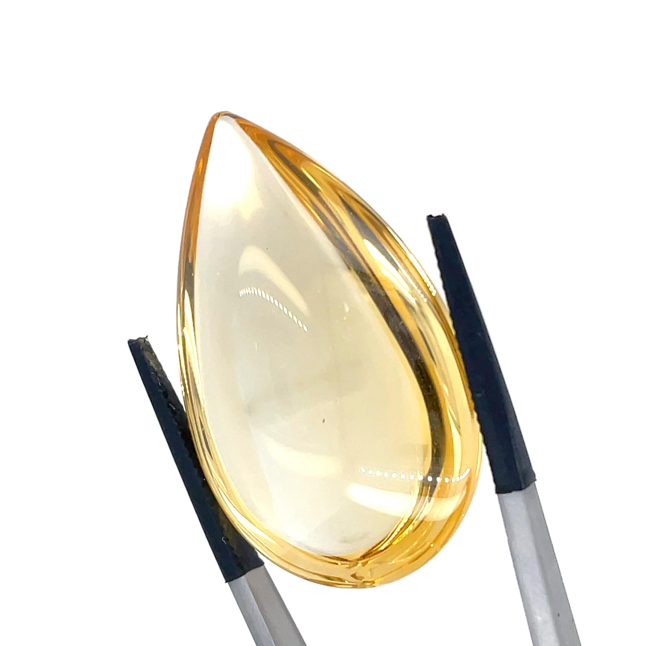 Cabochon di citrino a forma di pera Cts 219.40 In condizioni Nuovo in vendita a Hong Kong, HK