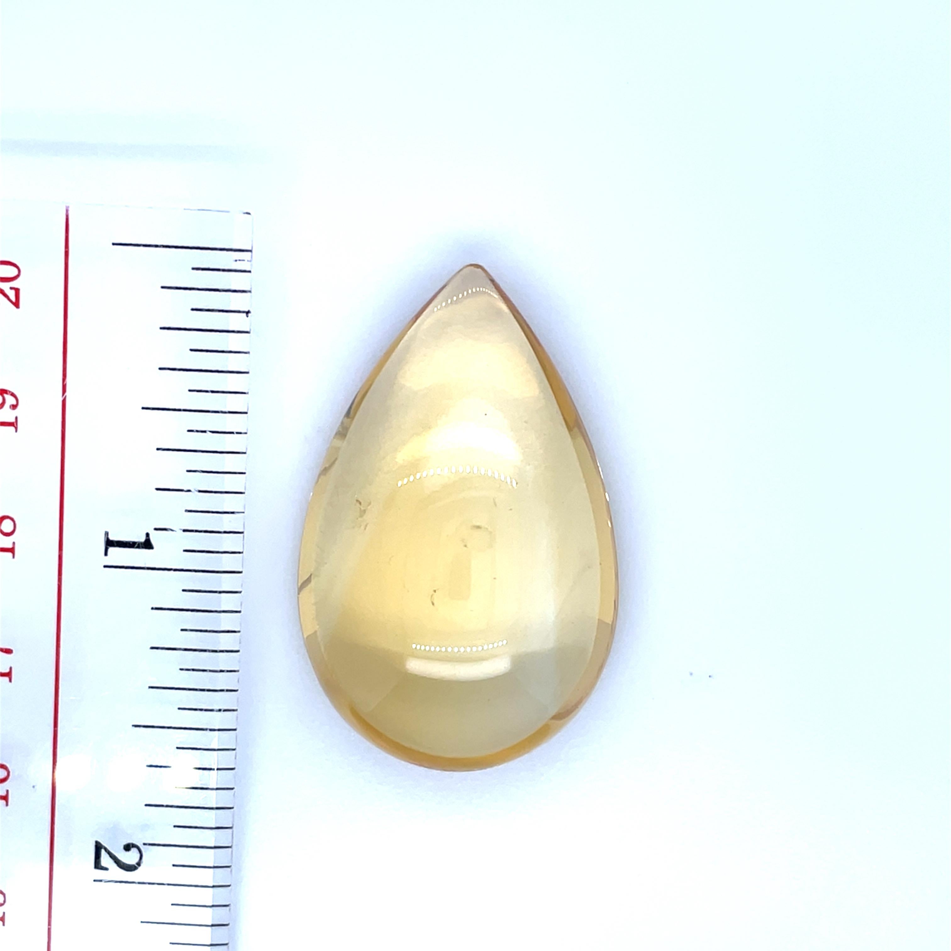 Cabochon di citrino a forma di pera Cts 219.40 in vendita 3