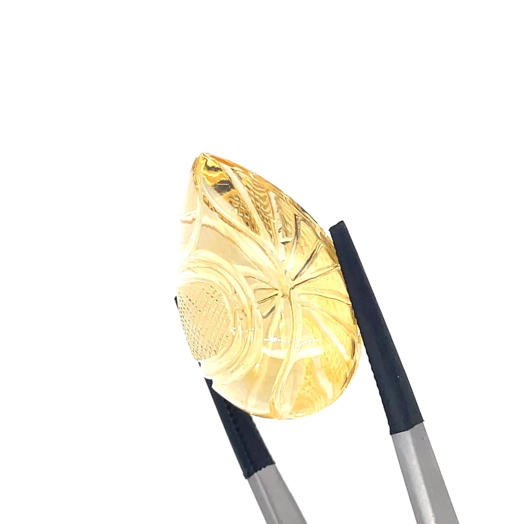 Gemme da intaglio di Citrino a forma di pera Cts 93,48 in vendita 5