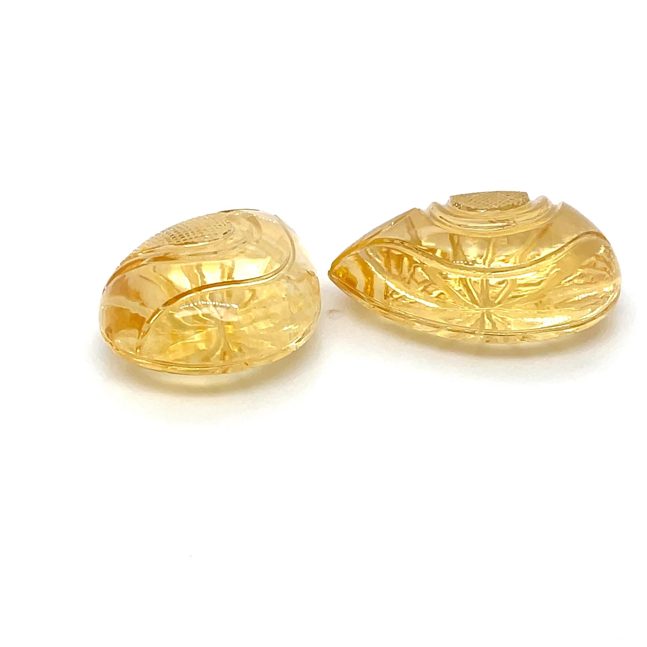 Gemme da intaglio di Citrino a forma di pera Cts 93,48 In condizioni Nuovo in vendita a Hong Kong, HK
