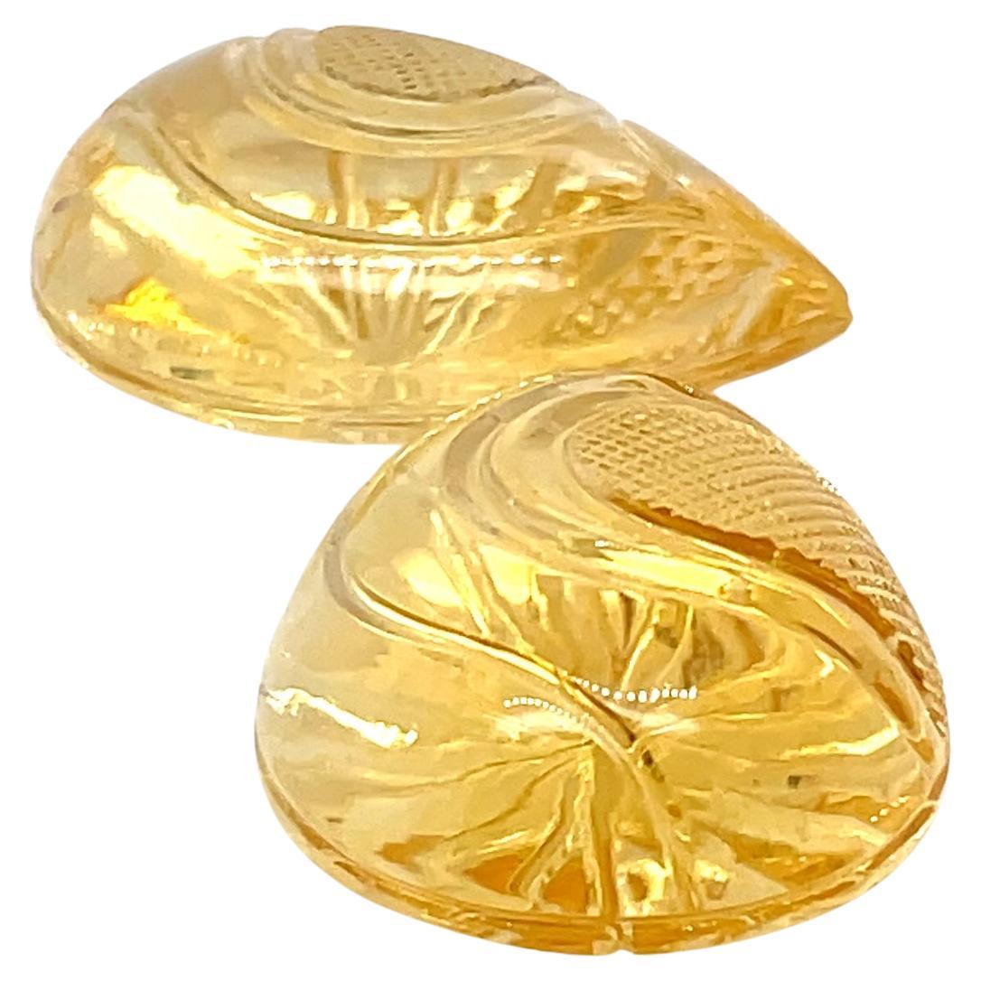 Gemme da intaglio di Citrino a forma di pera Cts 93,48
