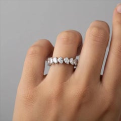 Pear Shaped Diamond 18K White Gold Eternity Band Ring
