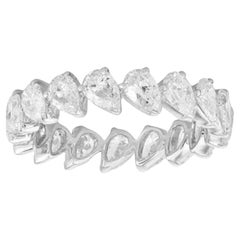 Pear Shaped Diamond 18K White Gold Eternity Band Ring