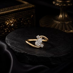 Pear Shaped Diamond 18K Yellow Gold Solitaire Ring Fine Diamond Jewelry