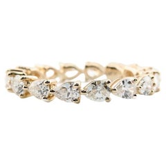 Pear Shaped Diamond 3.10ctw Eternity Band in Yellow Gold 14K