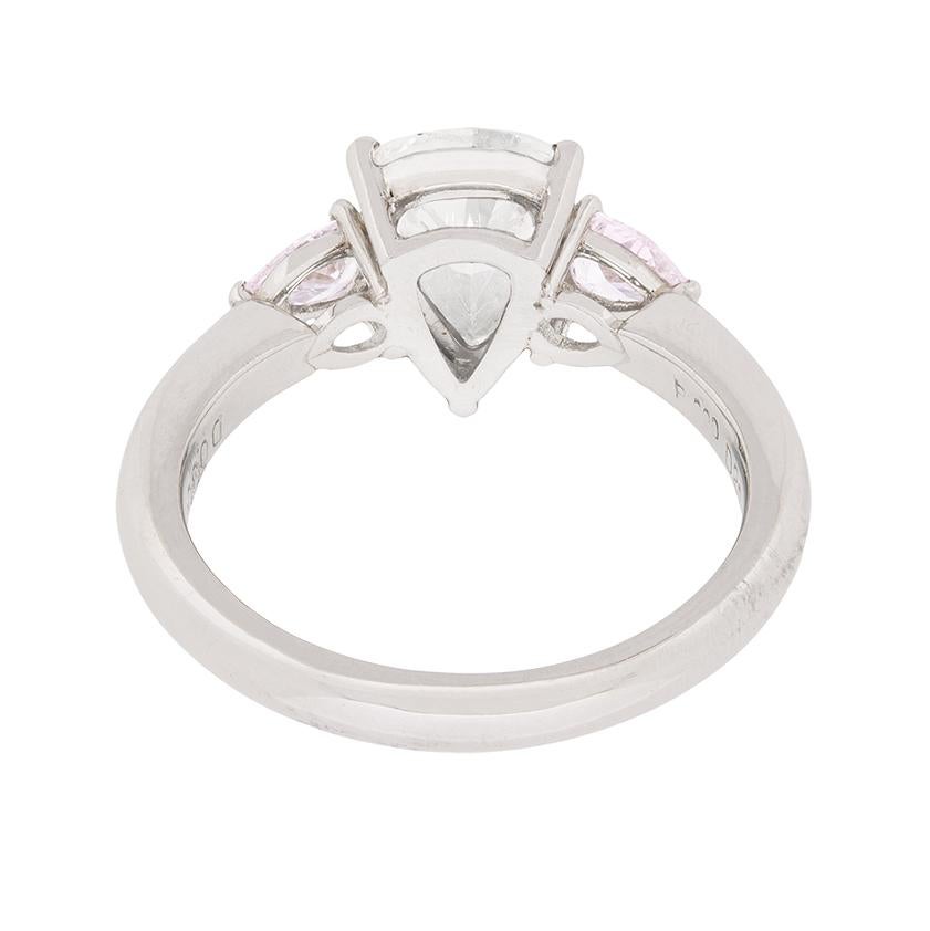 pink diamond pear ring