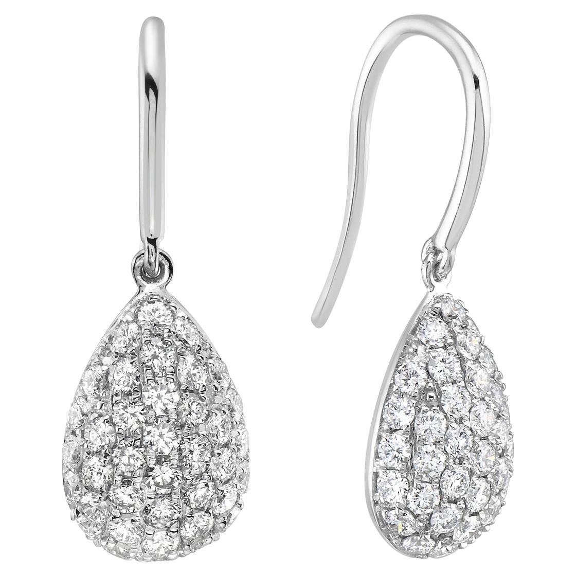 Pear Shaped Diamond Dangle Earrings