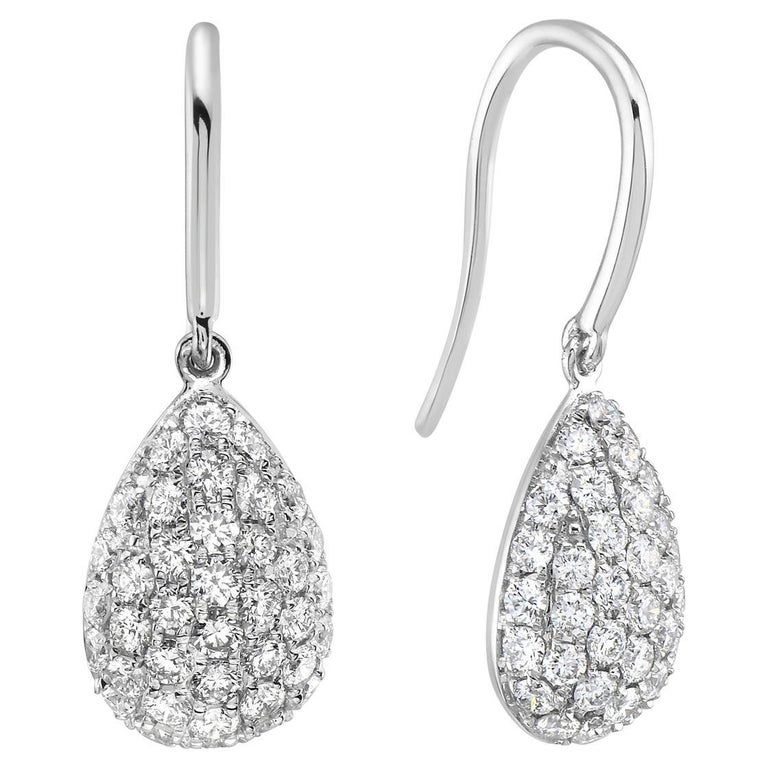 Pear Shaped Diamond Dangle Studs main image 1