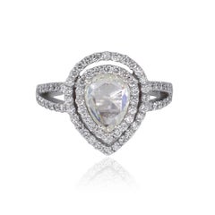 Pear Shaped Diamond Double Halo Ring